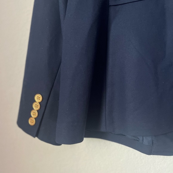 VTG LRL Ralph Lauren Womens Blazer Navy Crest & Crown Cotton Jacket Sz 12 Y2K - Picture 3 of 12